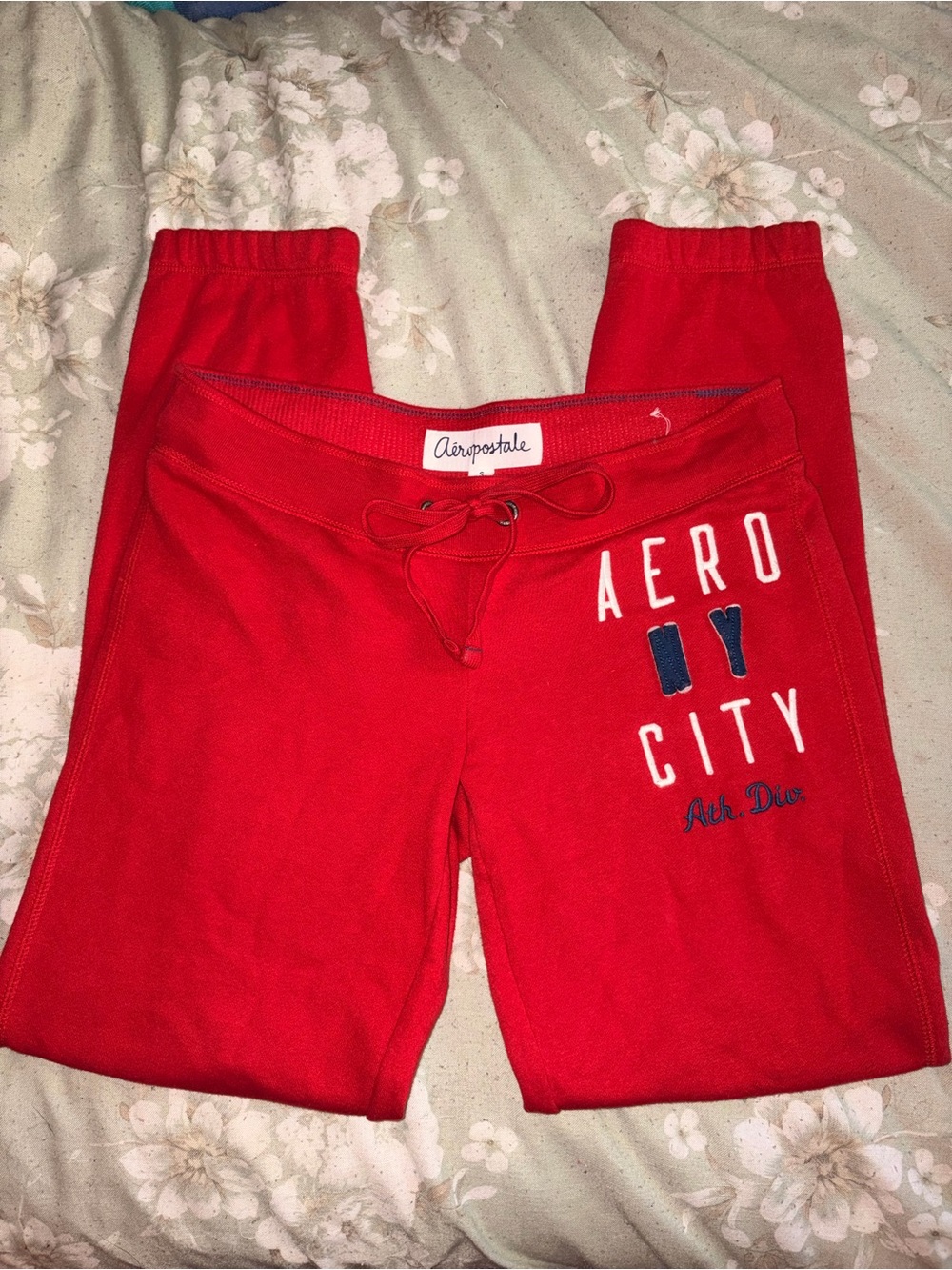 Vintage🩵Aeropostale Red Sweatpants🌟 Aero NY City Logo